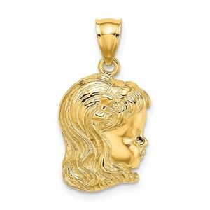 Million Charms 14k Yellow Gold Girl Head Charm